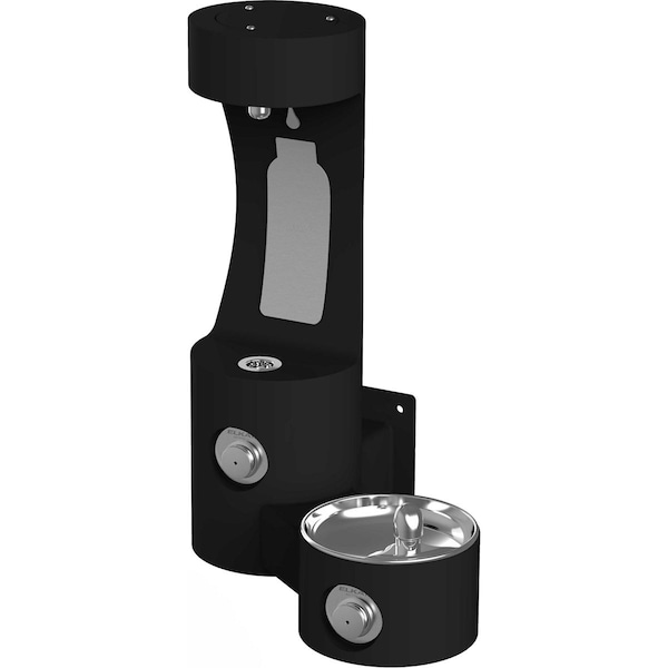 Elkay Outdoor Lk4408 Wall Mount Fountain & Bottle Filler Black
